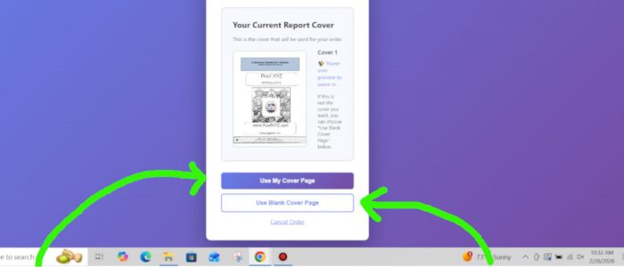 Select Your Cover Page or use a blank